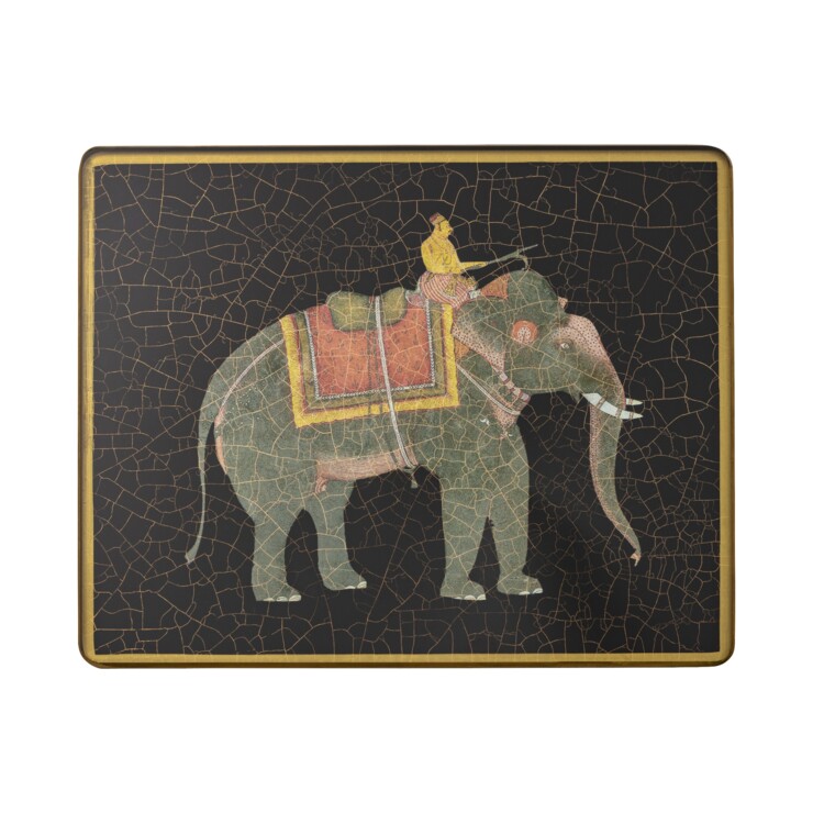 Small Tablemat, Indian Elephants on black    £37
