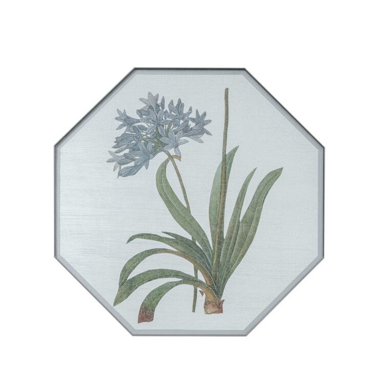 Small Octagonal Tablemats, Summer Flowers on silver leaf    £41