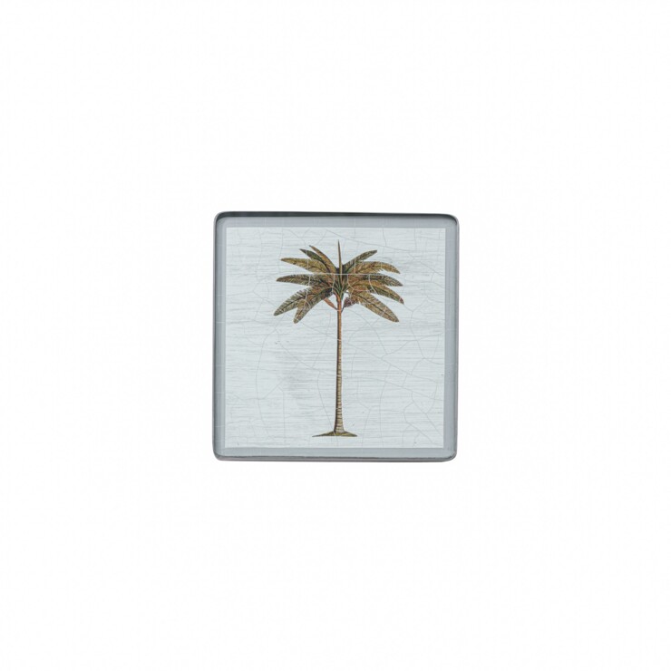 Square coaster, Palm Tree on silver leaf    £23