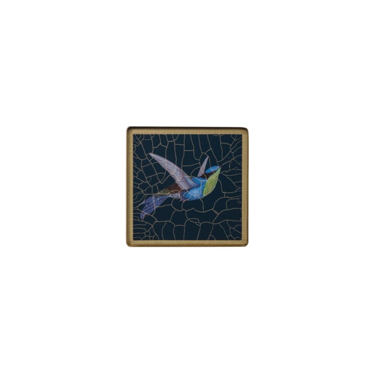Square coaster, Hummingbird on azure blue    £23